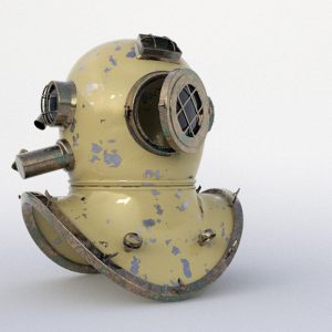 3D Old diving helmet